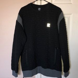 Rock Smith Black Quilted Noha Crew Sweatshirt NWT